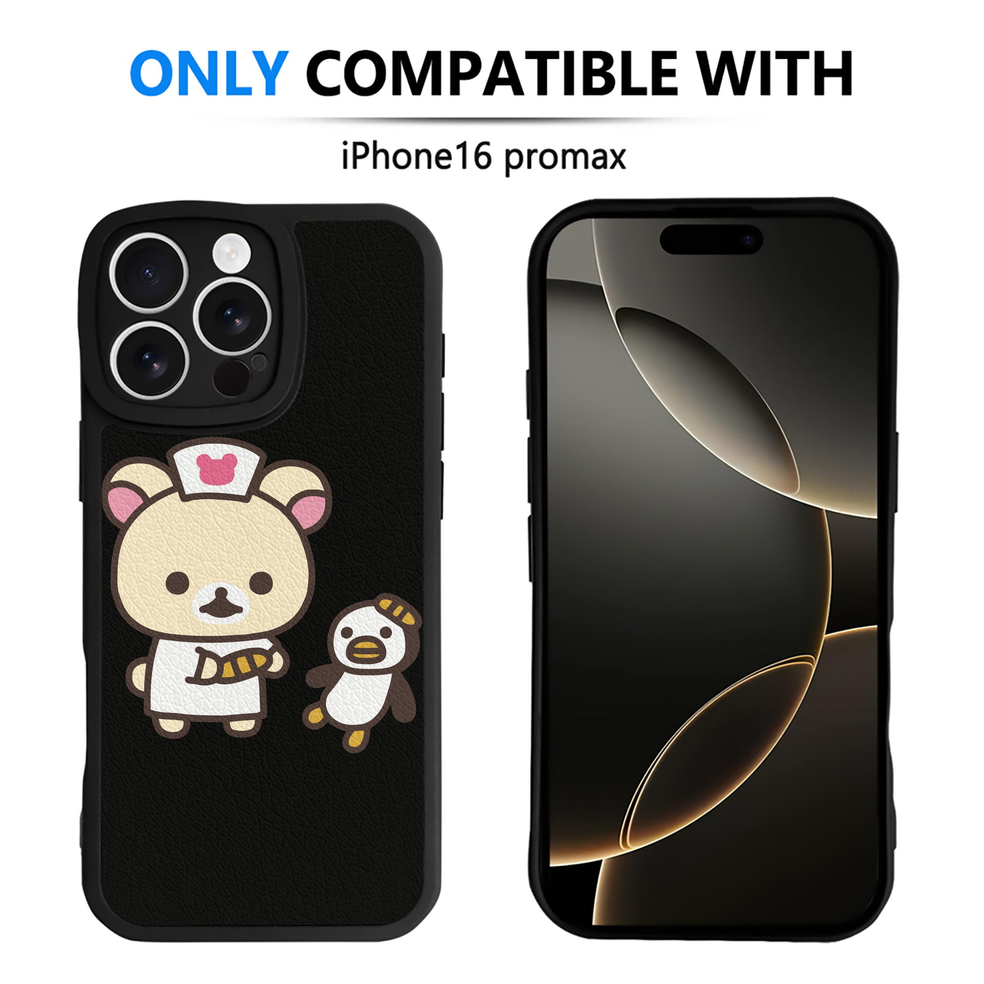 （画像用） リラックマ リラックマ キイロイトリ Rilakkuma Korilakkuma Kiiroitori 【iPhone 16シリーズ対応】シリコンスマホケース（レザー調） 材質：シリコン